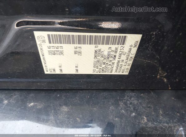 1N4AA6AP8HC446252 2017 NISSAN MAXIMA Black ძრავის განყოფილების ხედი