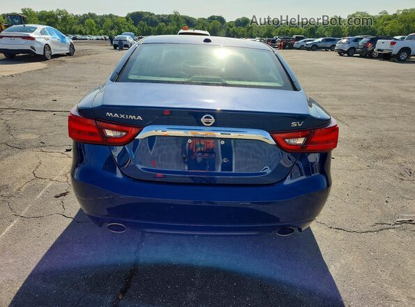 1N4AA6AP8JC393199 2018 NISSAN MAXIMA Blue უკანა ხედი
