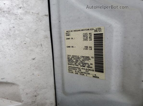 1N4AA6AP9GC404008 2016 NISSAN MAXIMA White Շարժիչի բաժամունքի տեսք
