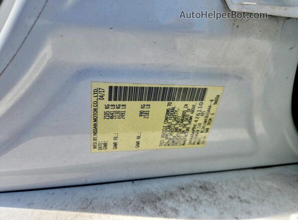 1N4AA6AP9HC426110 2017 NISSAN MAXIMA White VIN კოდის სტიკერის ხედი