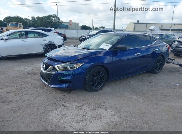 1N4AA6APXGC393214 2016 NISSAN MAXIMA Синий Передняя левая четверть