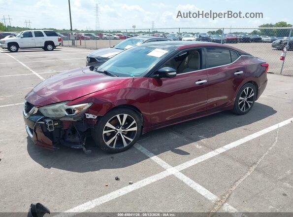 1N4AA6APXHC456622 2017 NISSAN MAXIMA Бордовый Передняя левая четверть