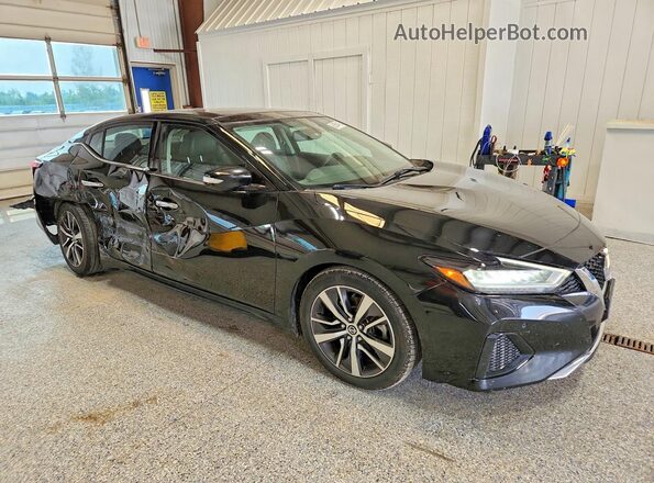 1N4AA6AV1KC381704 2019 NISSAN MAXIMA Черный Передняя правая четверть