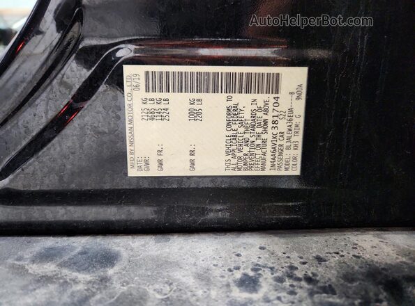 1N4AA6AV1KC381704 2019 NISSAN MAXIMA Черный Вид подкапотного пространства
