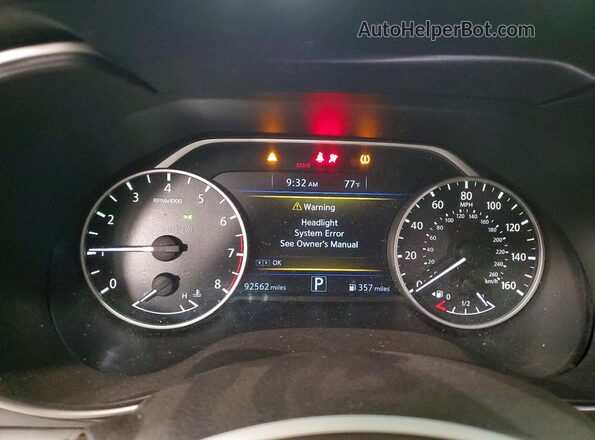 1N4AA6AV3KC368453 2019 NISSAN MAXIMA Black Widok zestawu wskaźników