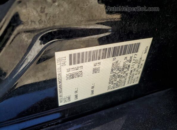 1N4AA6CV0MC511777 2021 NISSAN MAXIMA Черный Вид подкапотного пространства