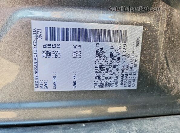 1N4AA6CV0PC511329 2023 NISSAN MAXIMA Gray 