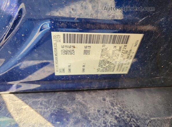 1N4AA6CV5LC372728 2020 NISSAN MAXIMA Синий Вид наклейки с VIN-кодом