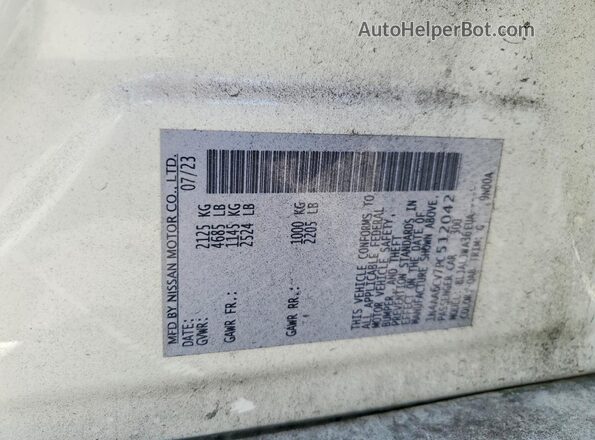 1N4AA6CV7PC512042 2023 NISSAN MAXIMA White Vista del compartimento del motor