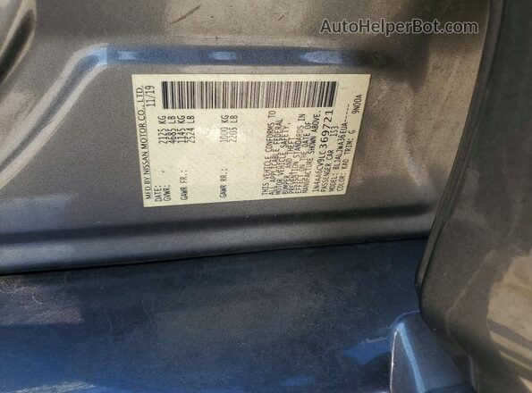 1N4AA6CV9LC369721 2020 NISSAN MAXIMA Серый Вид подкапотного пространства