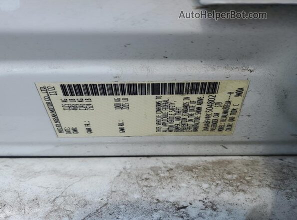 1N4AA6FV4PC504802 2023 NISSAN MAXIMA White Вид наклейки з VIN-кодом