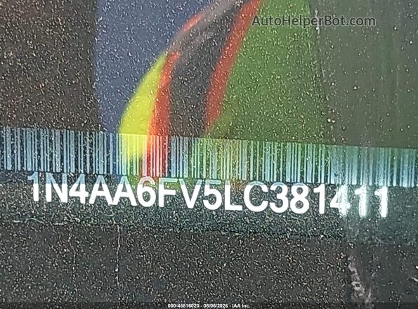 1N4AA6FV5LC381411 2020 NISSAN MAXIMA Черный Вид подкапотного пространства