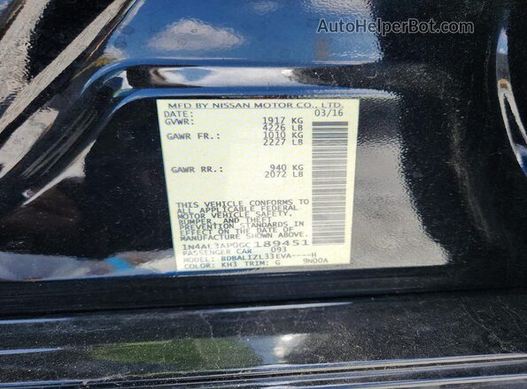 1N4AL3AP0GC189451 2016 NISSAN ALTIMA Black Widok komory silnika