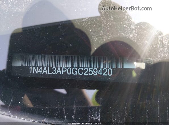 1N4AL3AP0GC259420 2016 NISSAN ALTIMA Gray Widok komory silnika