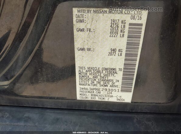 1N4AL3AP0GC293051 2016 NISSAN ALTIMA Black Vista del compartimento del motor