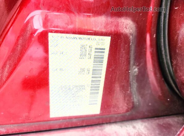 1N4AL3AP0GN314257 2016 NISSAN ALTIMA Red Vista del compartimento del motor