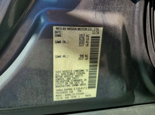 1N4AL3AP0HC156421 2017 NISSAN ALTIMA Серый Вид подкапотного пространства