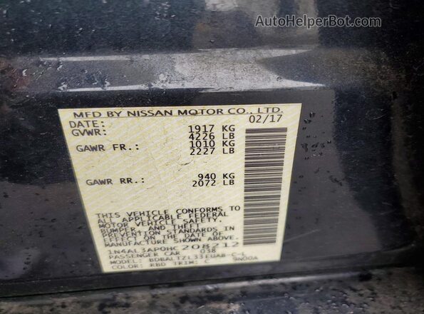 1N4AL3AP0HC208212 2017 NISSAN ALTIMA Charcoal Engine compartment view