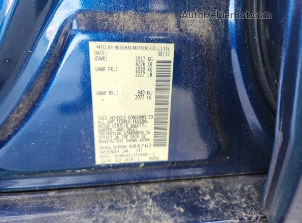 1N4AL3AP0HC484762 2017 NISSAN ALTIMA Blue Widok komory silnika