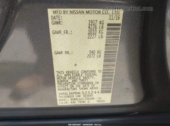 1N4AL3AP0HN325244 2017 NISSAN ALTIMA Gray Вид підкапотного простору
