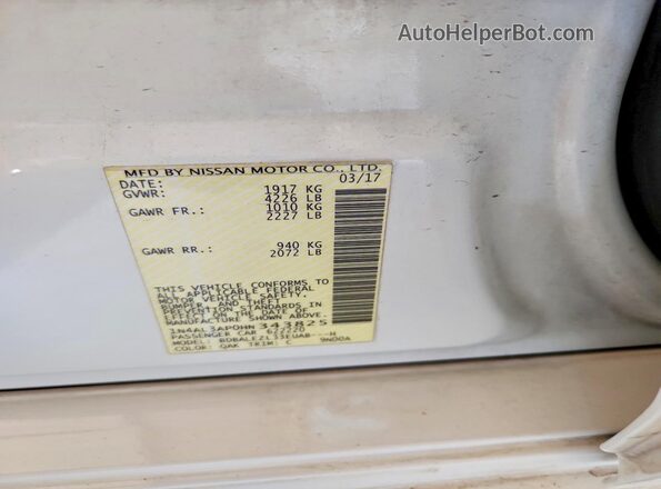 1N4AL3AP0HN343825 2017 NISSAN ALTIMA White Engine compartment view