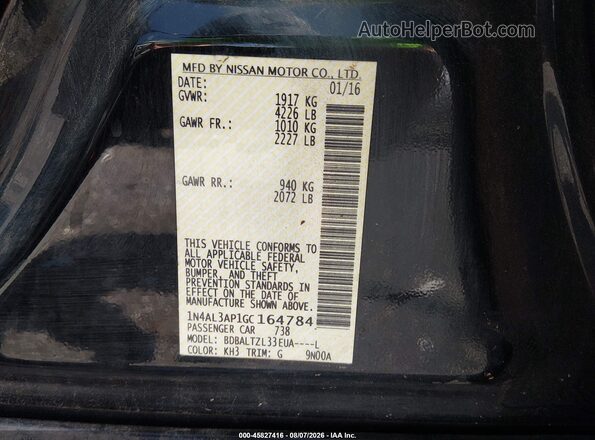 1N4AL3AP1GC164784 2016 NISSAN ALTIMA Black Engine compartment view