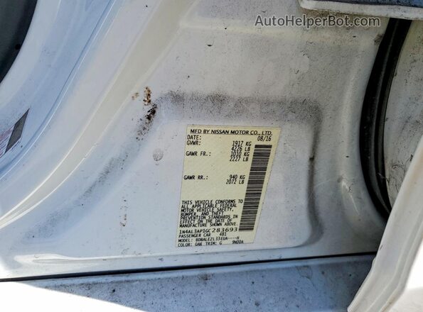 1N4AL3AP1GC283693 2016 NISSAN ALTIMA White ძრავის განყოფილების ხედი