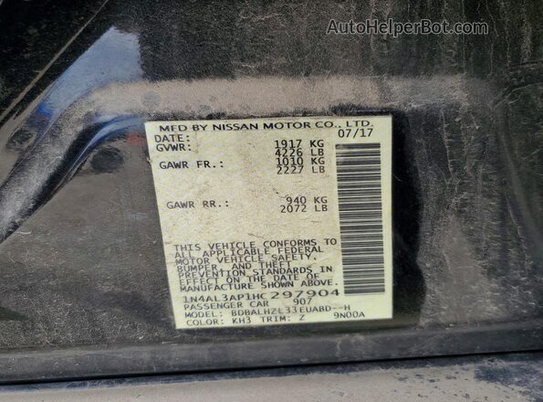 1N4AL3AP1HC297904 2017 NISSAN ALTIMA Black ძრავის განყოფილების ხედი