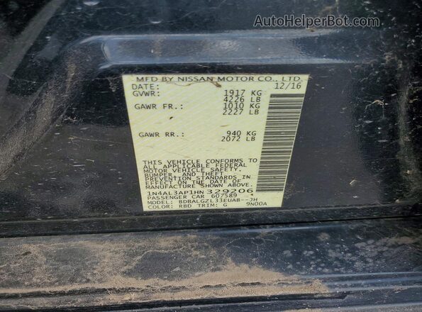 1N4AL3AP1HN329206 2017 NISSAN ALTIMA Charcoal Widok komory silnika