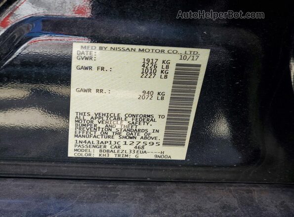 1N4AL3AP1JC127595 2018 NISSAN ALTIMA Black Widok komory silnika