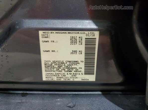 1N4AL3AP1JC193015 2018 NISSAN ALTIMA Silver Շարժիչի բաժամունքի տեսք