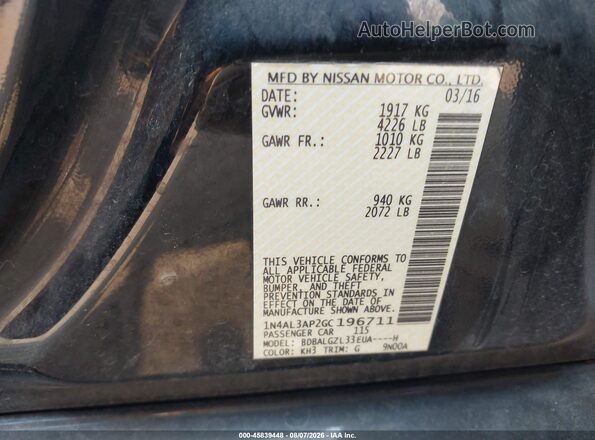 1N4AL3AP2GC196711 2016 NISSAN ALTIMA Black Engine compartment view