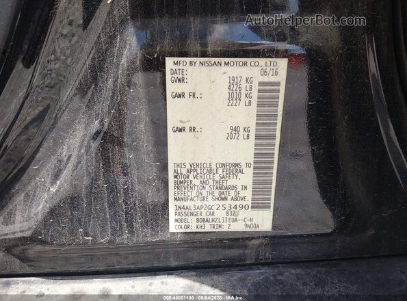 1N4AL3AP2GC253490 2016 NISSAN ALTIMA Black Engine compartment view