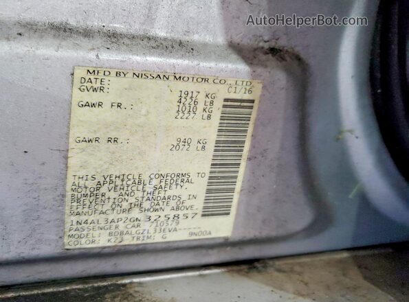 1N4AL3AP2GN325857 2016 NISSAN ALTIMA Silver Widok komory silnika