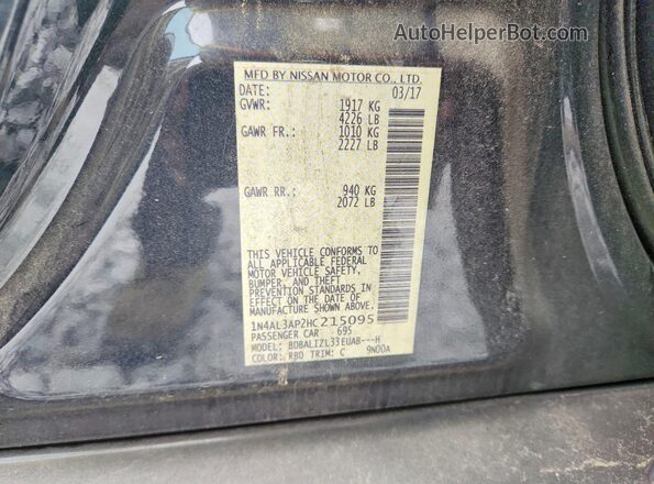1N4AL3AP2HC215095 2017 NISSAN ALTIMA Серый Вид наклейки с VIN-кодом