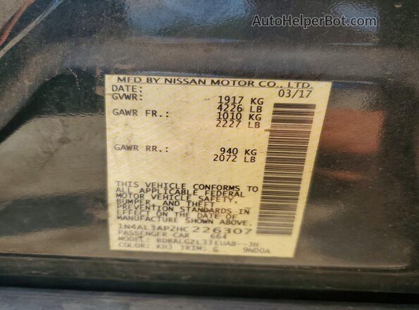 1N4AL3AP2HC226307 2017 NISSAN ALTIMA Black Widok komory silnika
