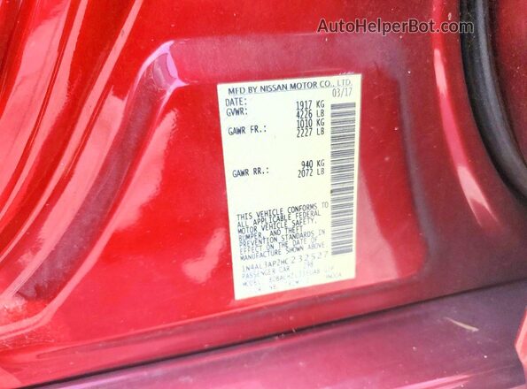 1N4AL3AP2HC232527 2017 NISSAN ALTIMA Красный Вид подкапотного пространства