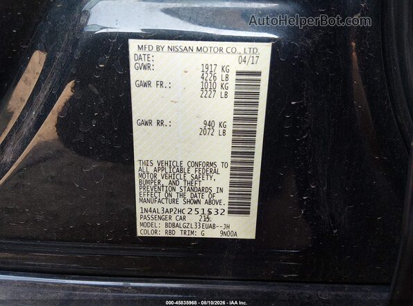 1N4AL3AP2HC251532 2017 NISSAN ALTIMA Black Engine compartment view