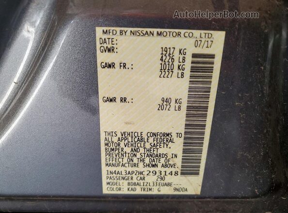 1N4AL3AP2HC293148 2017 NISSAN ALTIMA Gray 