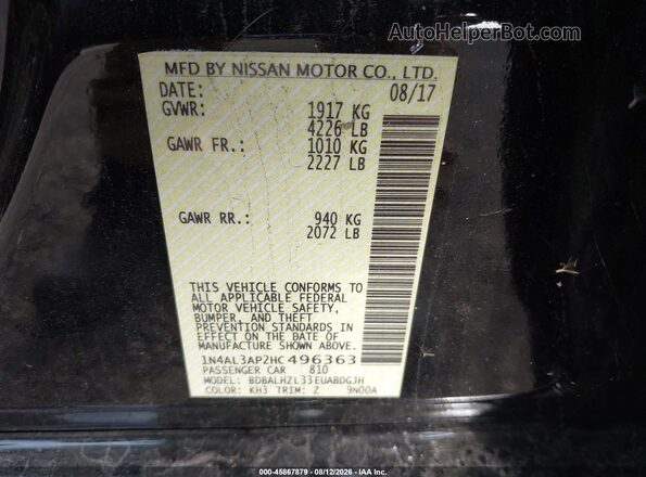 1N4AL3AP2HC496363 2017 NISSAN ALTIMA Black Engine compartment view