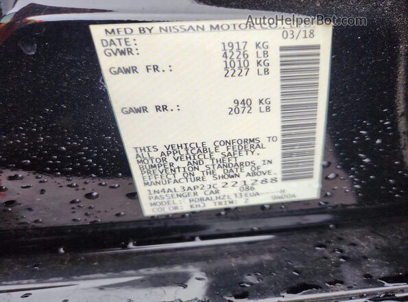1N4AL3AP2JC221288 2018 NISSAN ALTIMA Black Engine compartment view