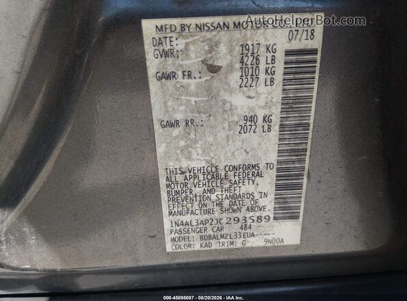 1N4AL3AP2JC293589 2018 NISSAN ALTIMA Black Շարժիչի բաժամունքի տեսք
