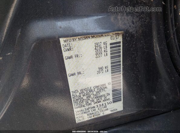 1N4AL3AP3HN334150 2017 NISSAN ALTIMA Серый Вид подкапотного пространства