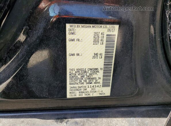 1N4AL3AP3JC114542 2018 NISSAN ALTIMA Black Вид підкапотного простору