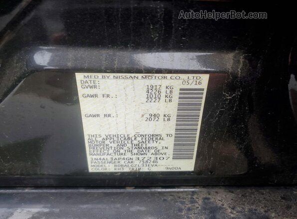 1N4AL3AP4GN372307 2016 NISSAN ALTIMA Black Vista del compartimento del motor