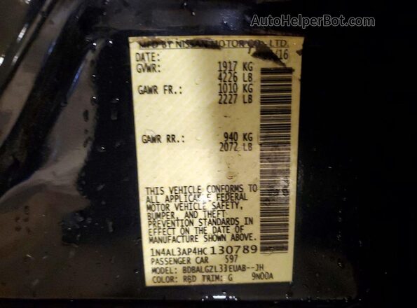 1N4AL3AP4HC130789 2017 NISSAN ALTIMA Blue Շարժիչի բաժամունքի տեսք