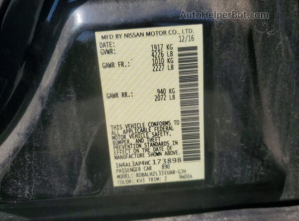 1N4AL3AP4HC173898 2017 NISSAN ALTIMA Black Engine compartment view