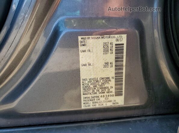 1N4AL3AP4HC483498 2017 NISSAN ALTIMA Gray Սալոնի 360 աստիճան տեսք
