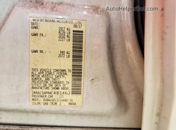 1N4AL3AP4HC485462 2017 NISSAN ALTIMA White Engine compartment view