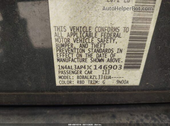 1N4AL3AP4JC146903 2018 NISSAN ALTIMA Gray Engine compartment view